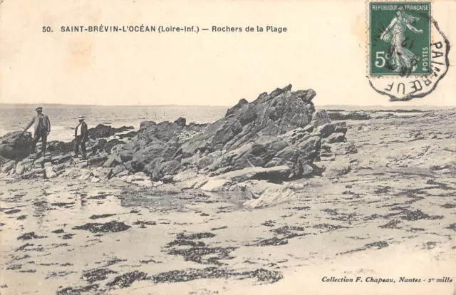 Cpa 44 Saint Brevin L'ocean Rochers De La Plage