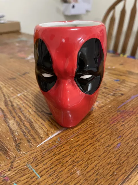 Marvel Comics Deadpool 3D Coffee Tea Mug Cup Ceramic Red Sculpted Head Bust 12oz