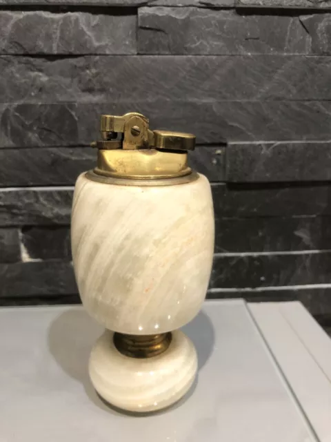 Briquet de table ancien en albatre onyx vintage
