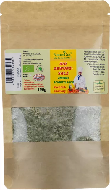 Confezione Ricarica Sale Spezie Cipolla Bio 100 G Con Sale E Erbe