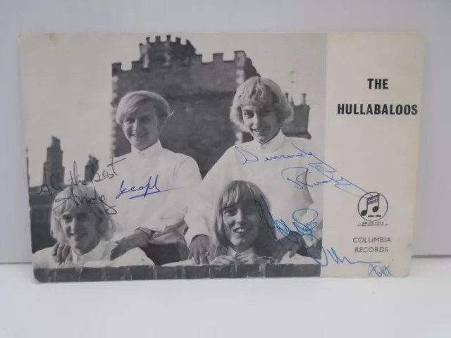 THE HULLABALOOS ROCK BAND SIGNED X4 ORIG AUTO AUTOGRAPH PROMO FLYER FREE SHIP iU