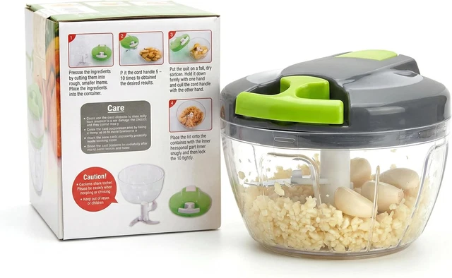 MANUAL FOOD CHOPPER Pull String 520ml Vegetable Mincer Baby Food BPA ...