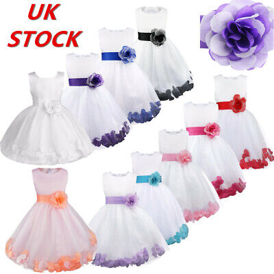 UK Infant Girls Wedding Pageant Flower Girl Dress Formal Princess Party Dress