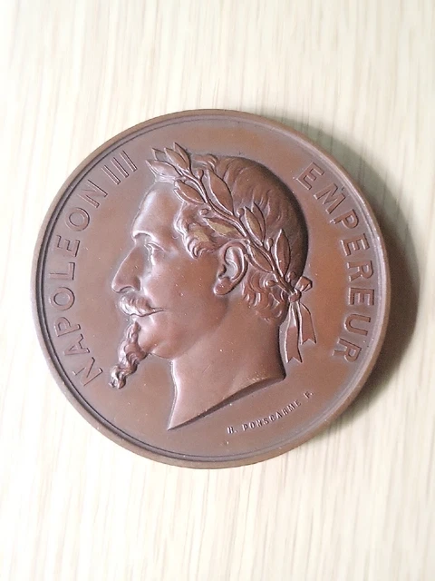 Médaille De Revers Exposition Universelle Paris 1867 - Ponscarme - Étain Plaqué Cuivre - 83,68g