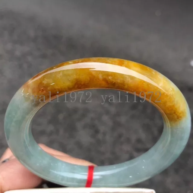 Certified Natural Yellow Burma Grade A Jade jadeite Bangle Bracelets 56-62mm