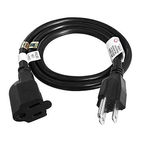 Cable de extensión de alta resistencia FIRMERST 1875W 3 pies 14 AWG 15A negro UL listado