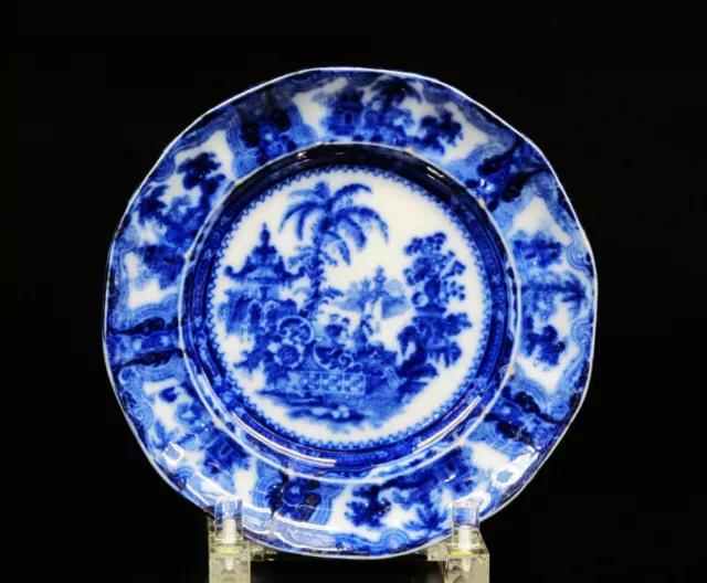 English Adams & Co Blue And White Transfer-Decorated With Chinese Decoration .