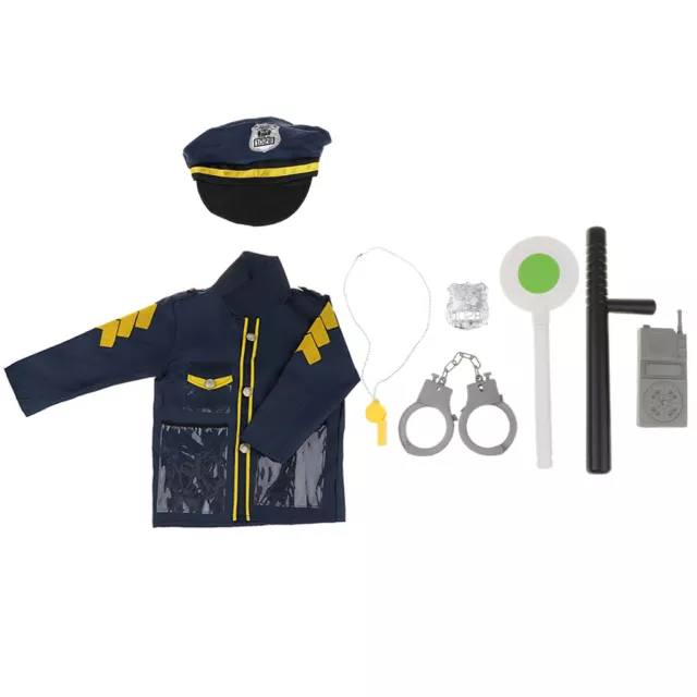 8 Pezzi Set Cosplay Della Polizia - Costume Uniforme per Bambini Vestire Finta