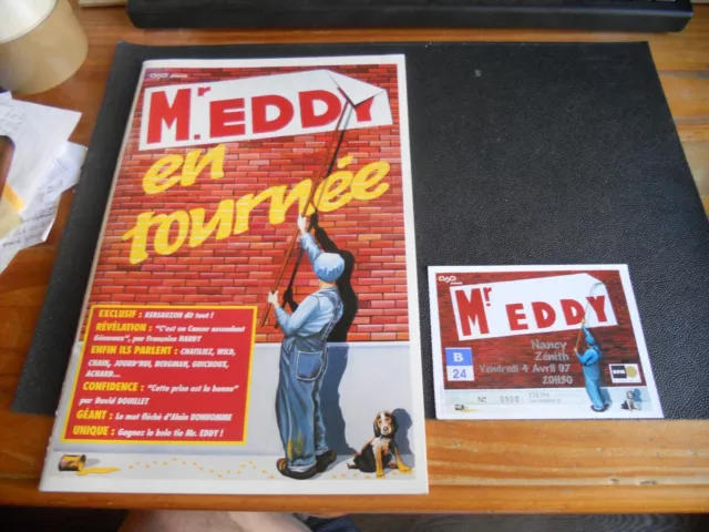 Magazine Officiel Programme Tournee Mr Eddy Mitchell 1997 + Billet Concert + Cd