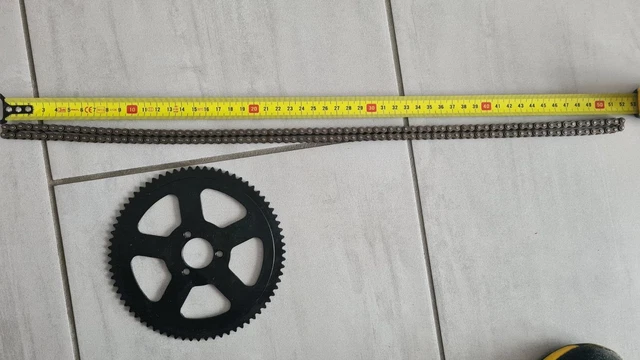 CORONA  MINIMOTO 72 DENTI + catena  25 H MINIMOTO ATV QUAD  PASSO PICCOLO 25H