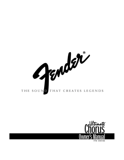 -Operating Instructions Guitar Amplifier Fender Ultimate Chorus