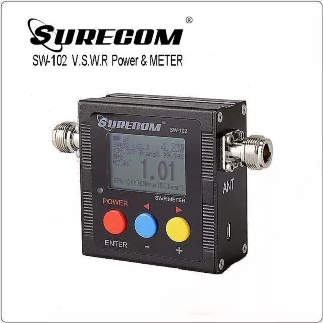 SURECOM SW-102 Digital VHF/UHF Power & SWR Meter & Frequency Counter for Radio