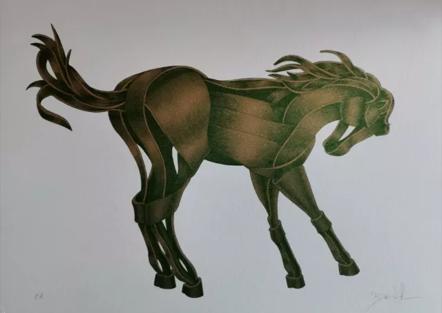 Scardella Serigrafia Firmata cavallo arte figurativa quadro arredo casa asta
