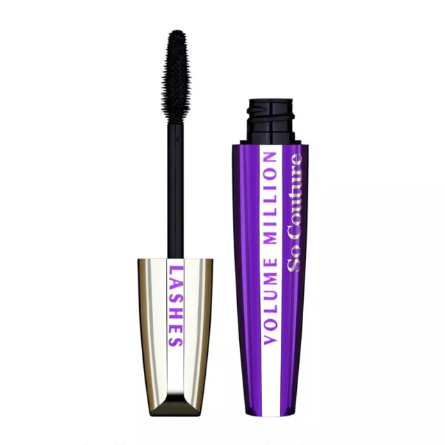 3 x 9,5ml Loreal Paris Volume Million Lashes So Couture Black Mascara