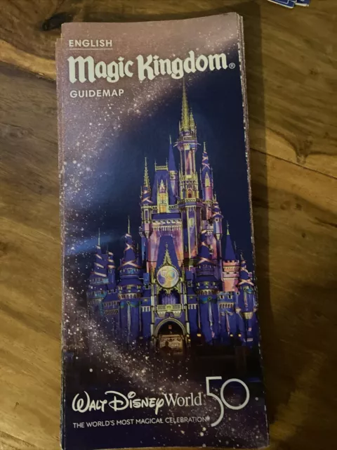 WALT DISNEY WORLD Magic Kingdom Guide map Brochure 50th Anniversary 