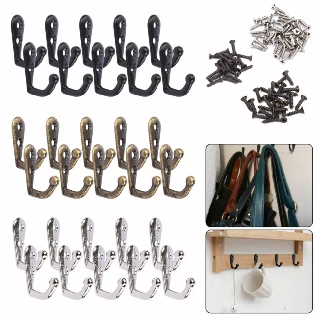 10 20 Pack Wall Mounted Hook Single Robe Coat Holder Key Hanger Hook with Screws