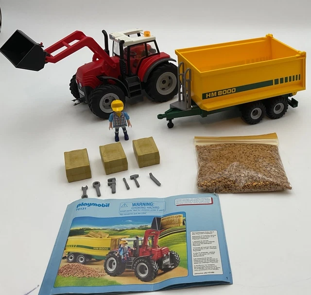Playmobil 1.2.3 6964 Fermier avec tracteur et remorque