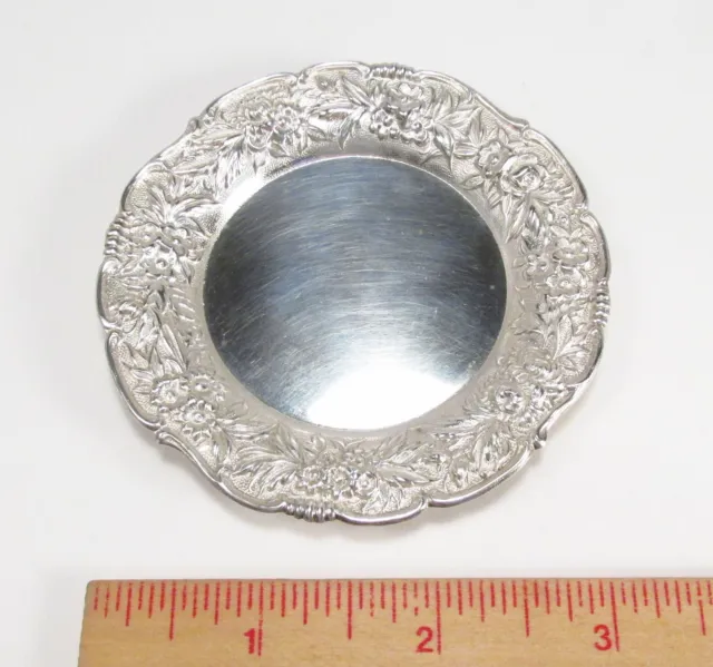 One Vintage S. Kirk & Son USA Repousse 17F Sterling Silver Butter Pat Dish Tray