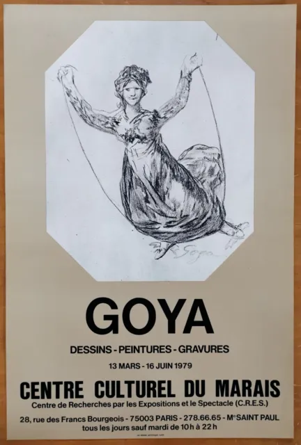 Goya - Centre Culturel Du Marais Paris - Affiche Originale Exposition 1979