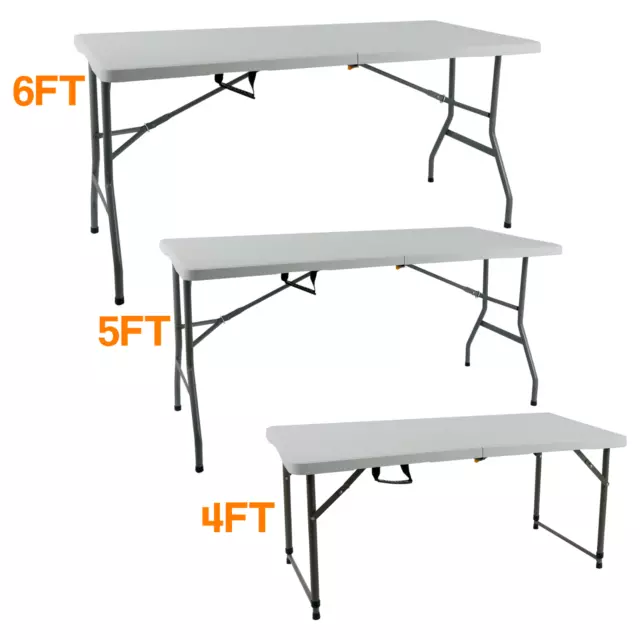 Catering Camping Heavy Duty Folding Trestle Table Picnic Bbq Party 4Ft 5Ft & 6Ft