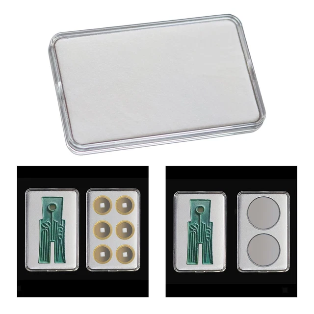 Transparent Coin Collection Displaying Container Holder 2.44x4x0.3inch Tool