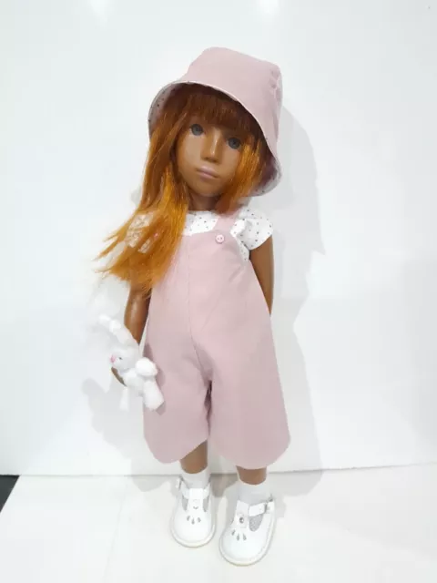 Brand New  3 Piece  Corduroy/Dungeree/Blouse/Hat Set ~ Fits 16/ 17" Sasha Dolls