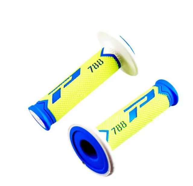 Revêtements poignees 788 bleu/jaune fluo/blanc triple densite 115mm ProGrip