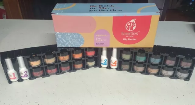Beetles Gel Polish Dip Powder 20 Piece Kit Cozy Campfire DP162 New