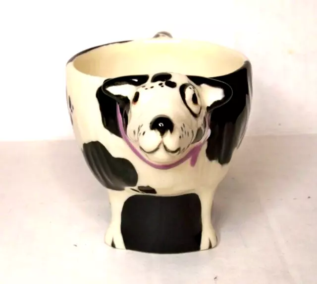 Tom Hatton Signed Ceramic Black & White Cow Hand Painted Vintage RARE 1992 USA