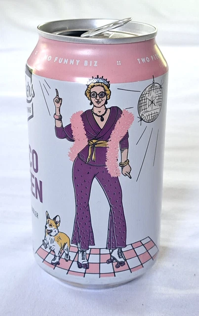 Disco Queen Two Pitchers Brewing Empty 12 oz Beer Can - Potosi WI San Carlos CA