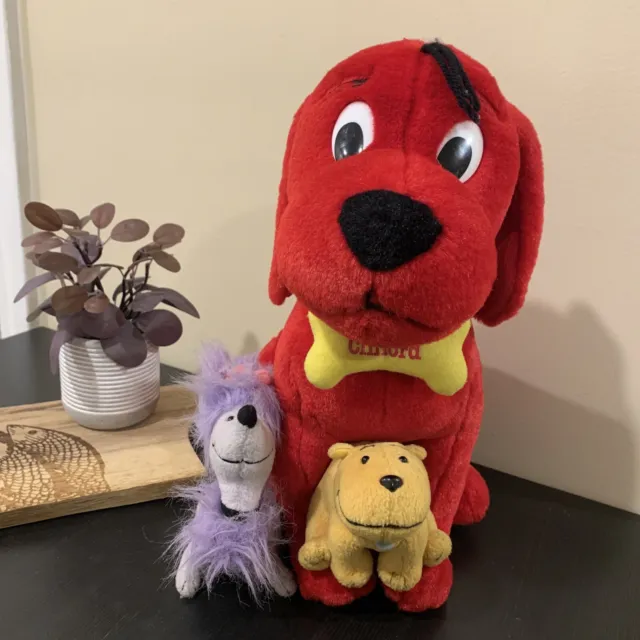 Large Scholastic CLIFFORD the BIG RED DOG /CLEO & T-BONE Plush Stuffed Animal
