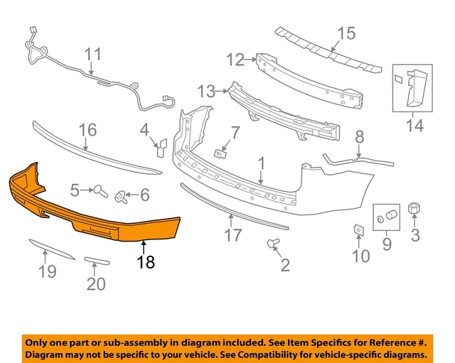 GMC GM OEM 1316 Acadia Rear BumperLower Cover 20982423 606.79 PicClick