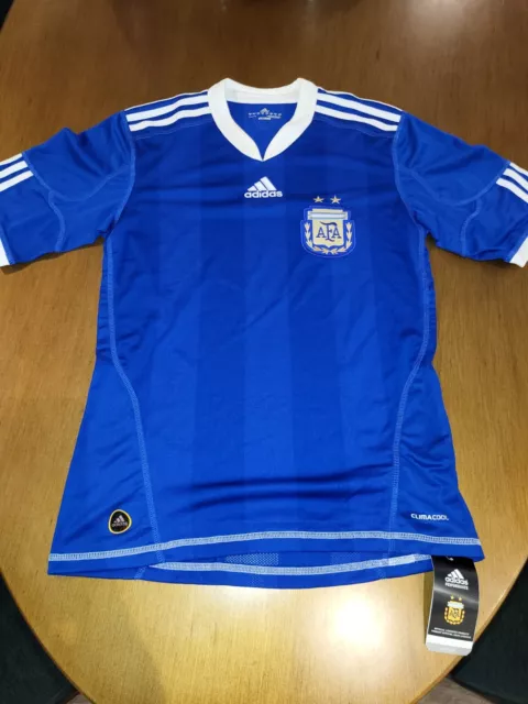 Authentic Argentina Adidas World Cup 2010 Away Jersey Kit Blue Size Small