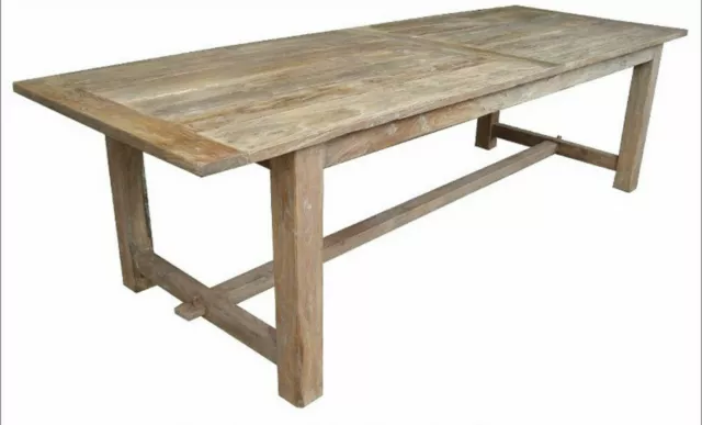 Valencia French Provincial Dining Table Farmhouse Style Recycled Elm  290Cm