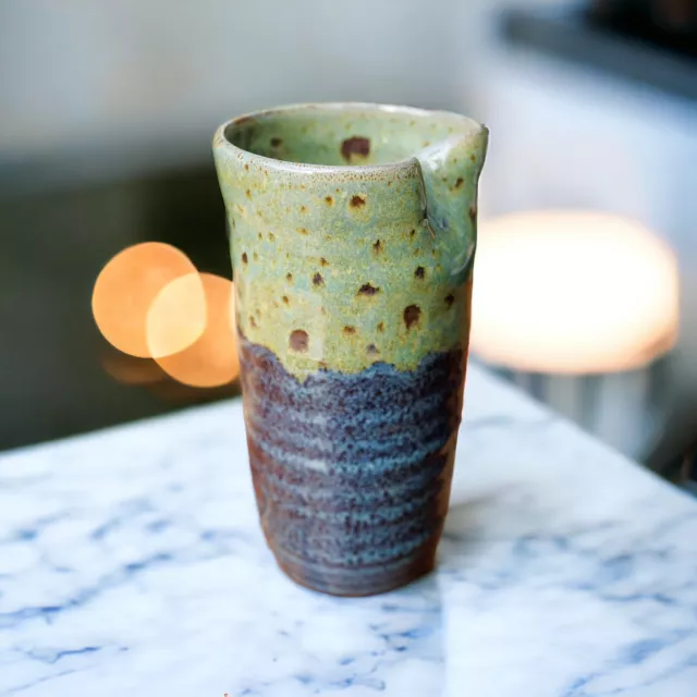 Wheel Thrown Vase Decorated In Our Whacky Wombat Glaze Made In Melbourne