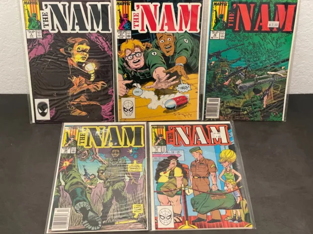 Vintage 80's The ' Nam Marvel Comics Book Lot Of 5 Sealed Mint