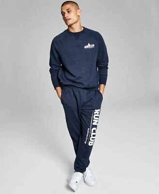 And Now This Mens Run Club Fleece Sweatshi Blue L NAVY Size LARGE S/S