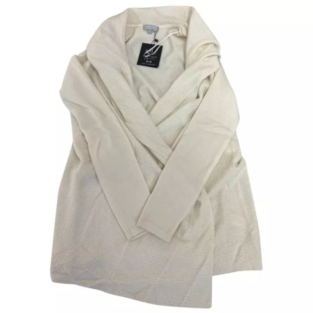 Maglione Cardigan The White Company 100% Puro Cashmere Donna Taglia XS Bianco