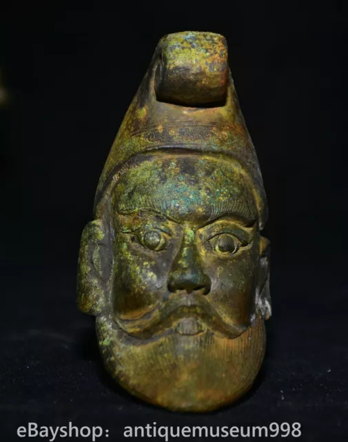 3.8 "buste de tête de Hu de l'ancienne dynastie des bronzes en Chine