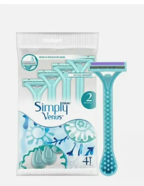 Paquete de 4 cuchillas de afeitar desechables para mujer Gillette Simply Venus
