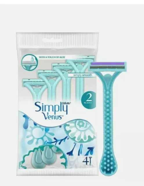 Paquete de 4 cuchillas de afeitar desechables para mujer Gillette Simply Venus