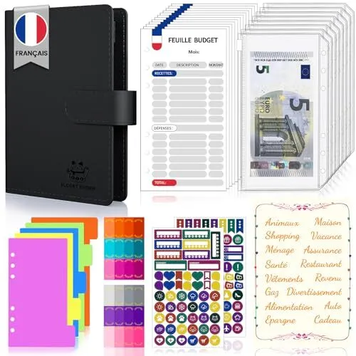 Classeur Budget Francais A6 Enveloppe, Conception Entièrement Française, Carnet