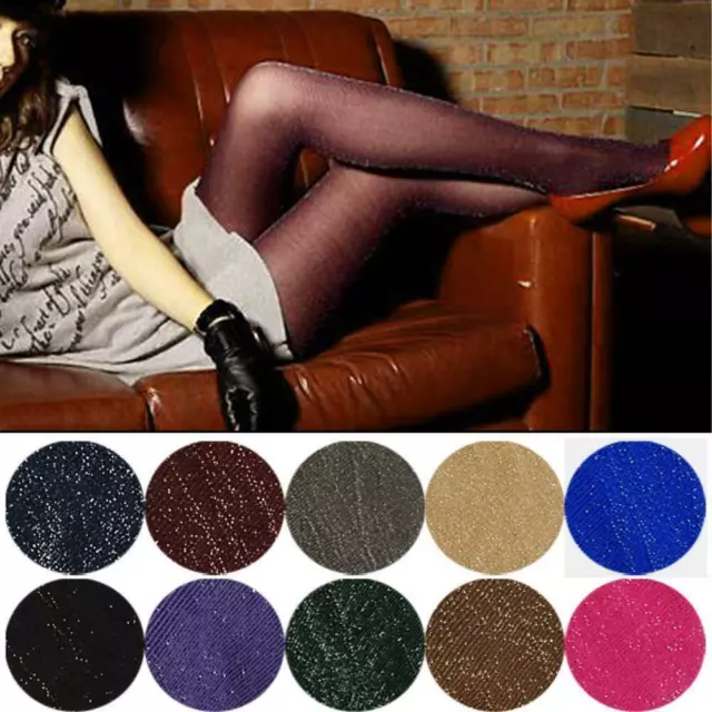 Womens Glitter Shimmer Sheer Shiny Pantyhose Opaque Stockings Tights Hosiery