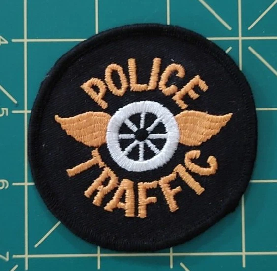 POLICE TRAFFIC LAW Enforcement Motorcycle White Wheel Yellow Wings