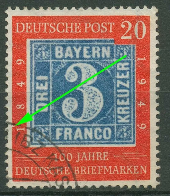 Bund 1949 100 Jahre dt. Briefmarken mit Plattenfehler 114 PF ?? gestempelt