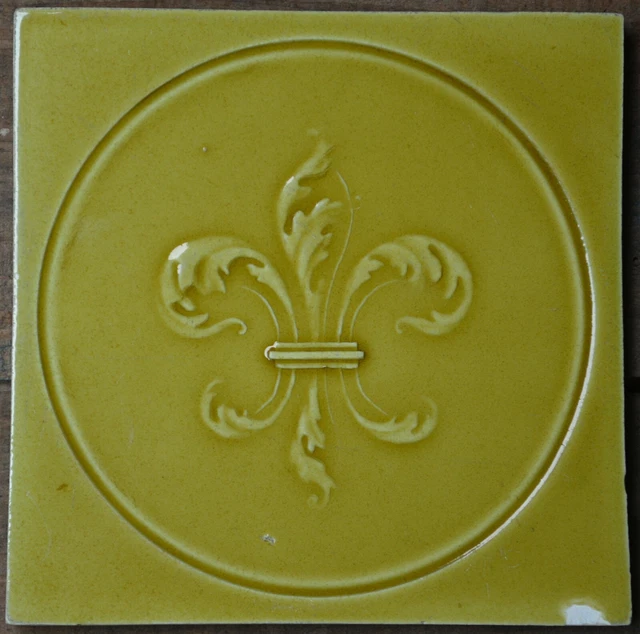 Antique -Art Nouveau- European - Majolica Tile C1900