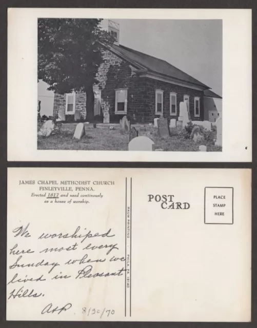 Old Pennsylvania Postcard – Finleyville – James Chapel Methodist Church