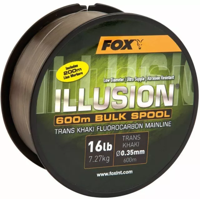 Fox Illusion Trans Khaki Fluorocarbon Mainline NEW Carp Fishing - CML130 3