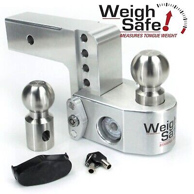Weigh Safe WS4-2.5 Hitch 4" Drop Tongue Weight Built-in Scale Towing 2.5" Shank