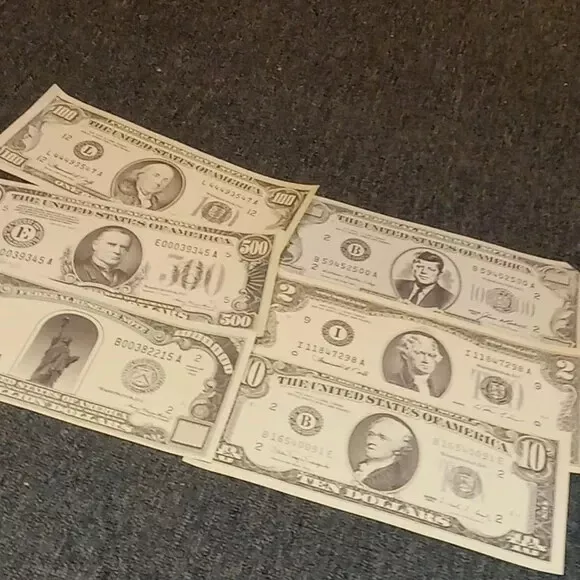 Memorial  Dollar Bill Funny Money Novelty Note lot large
